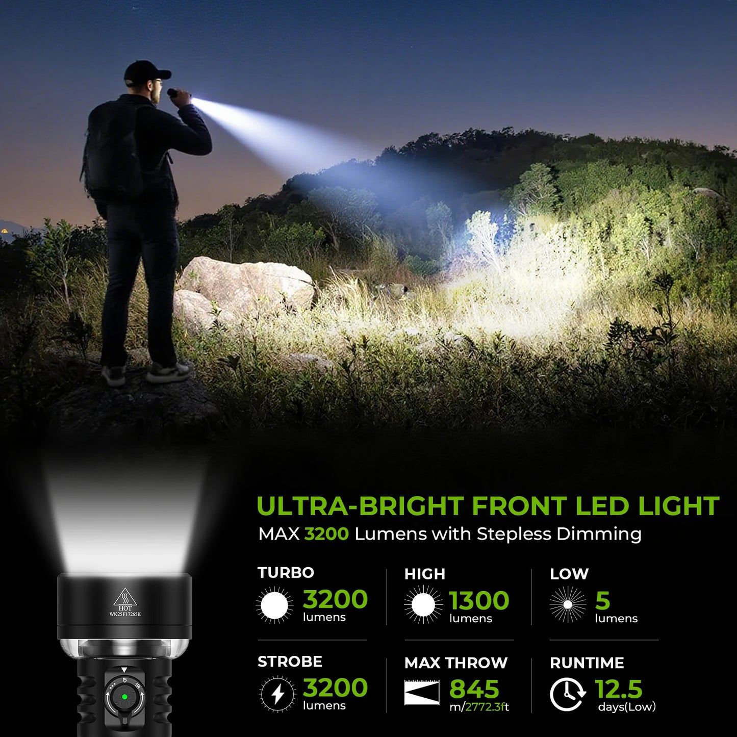 Wurkkos TS27 3200LM Flashlight RGB Reverse Charging Power Bank
