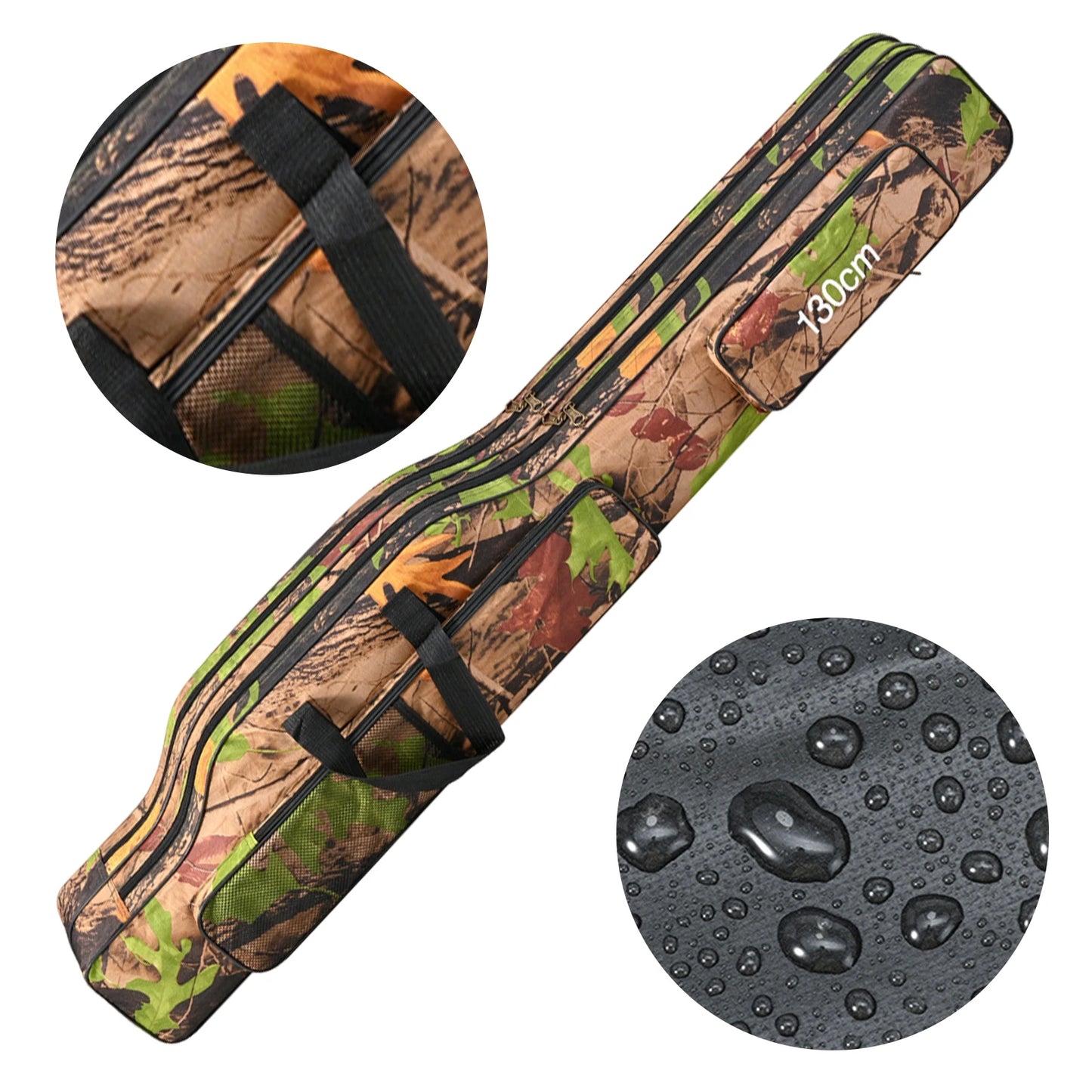 Fishing Pole Storage Bag Waterproof Oxford Tackle Case Large Capacity