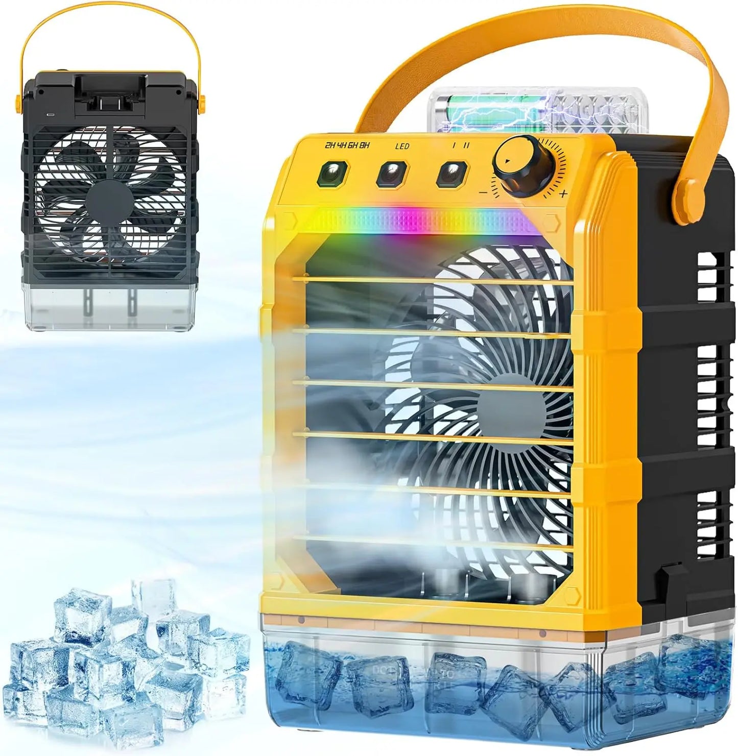 Portable Misting Fan With USB Power For Camping And Home