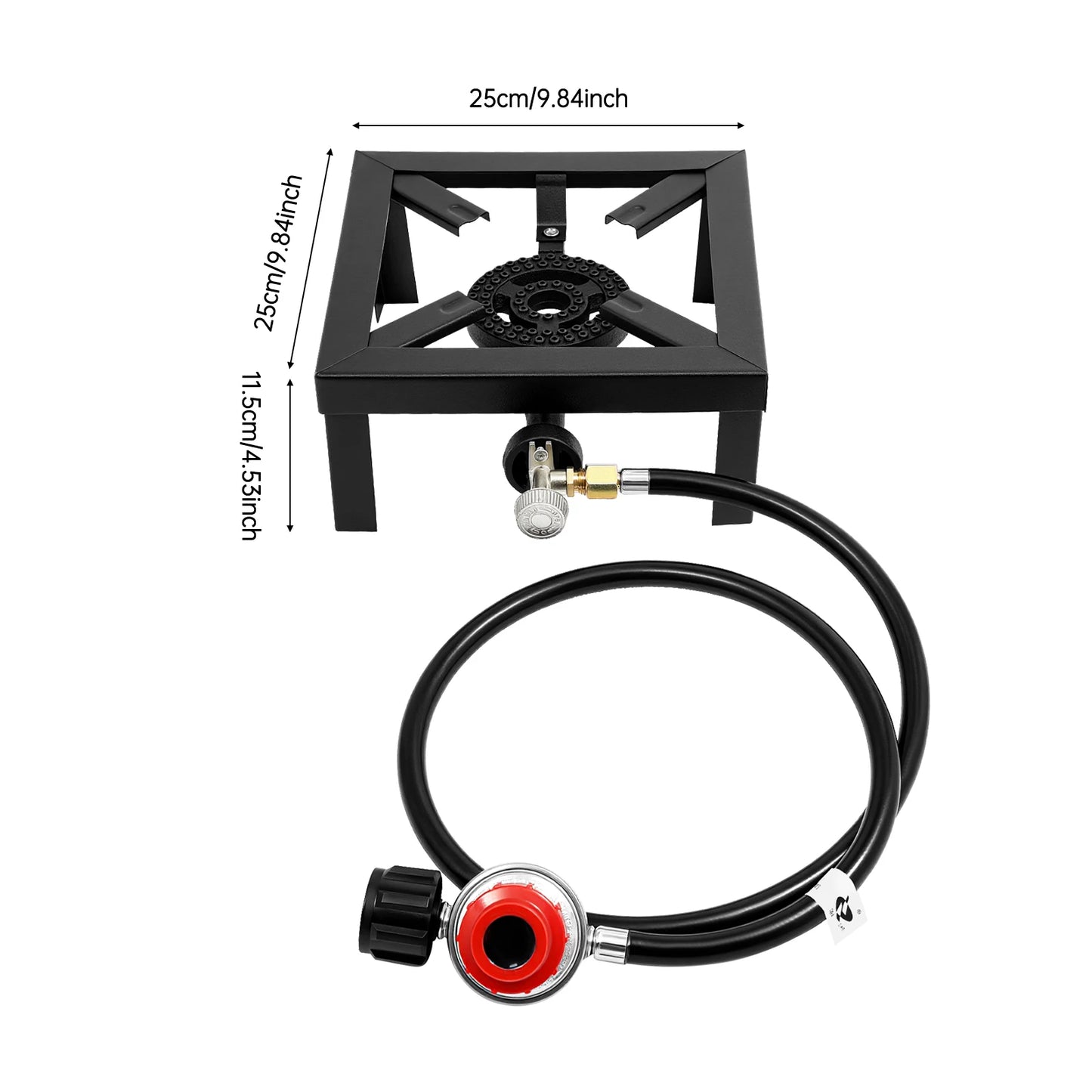 8000W Portable Double Burner Outdoor Gas Stove PSI Regulator