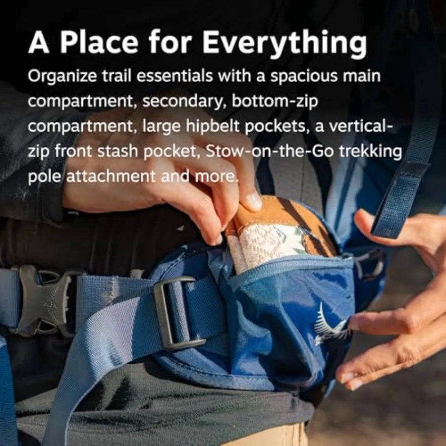 Stratos Hiking Backpack With Rain Cover For Lightweight Travel