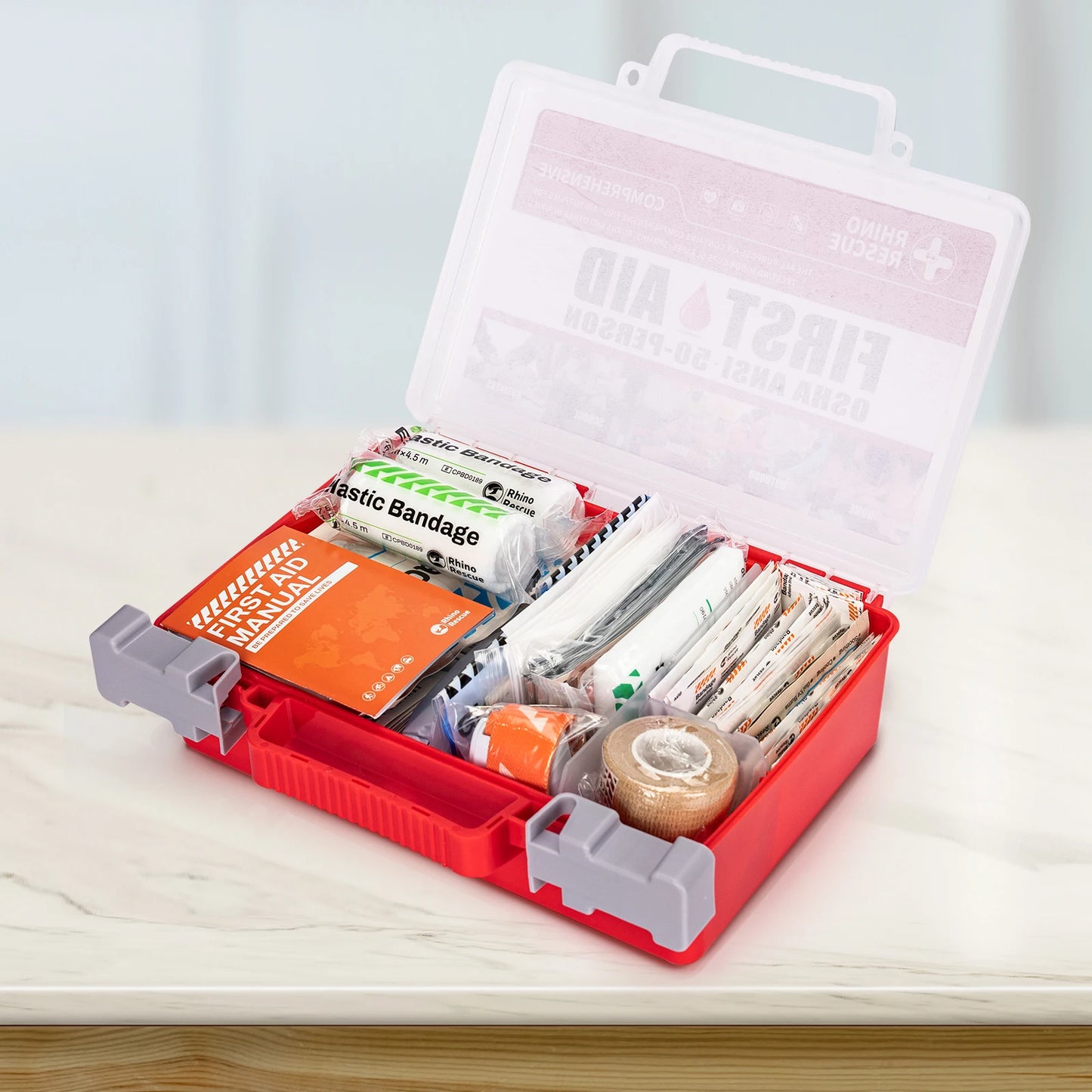 Rhino Rescue First Aid Kit Home Office Emergency Supplies