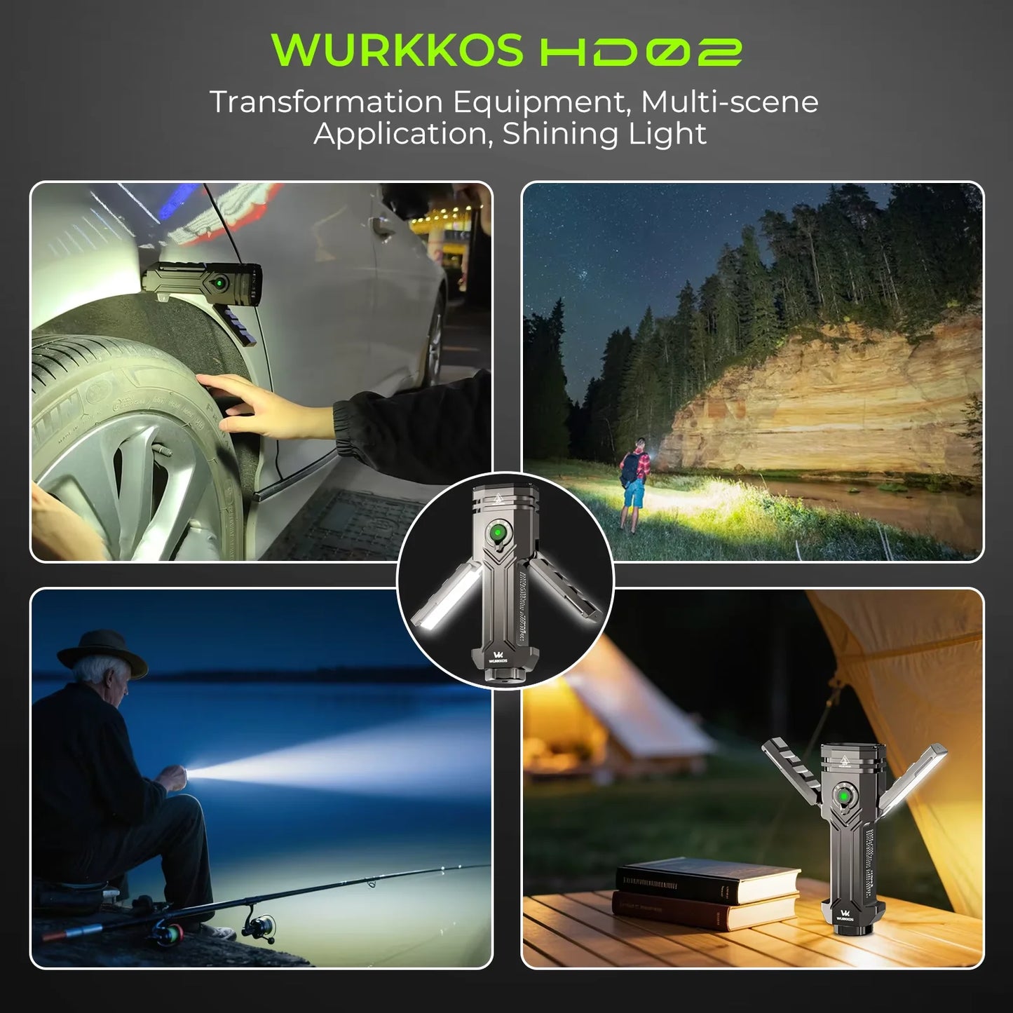 Wurkkos HD02 LED Camping Lamp 3200 Lumens Outdoor Searchlight