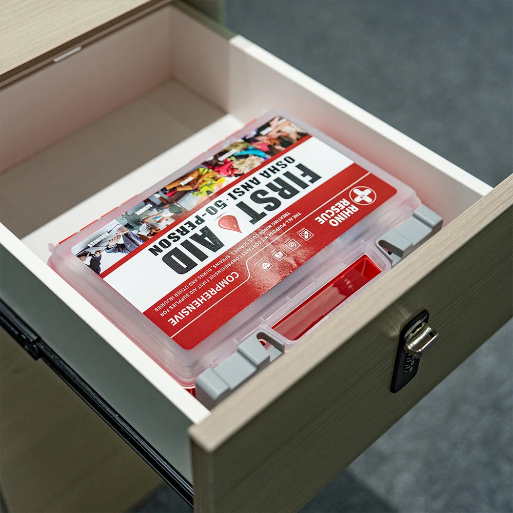Rhino Rescue First Aid Kit Home Office Emergency Supplies