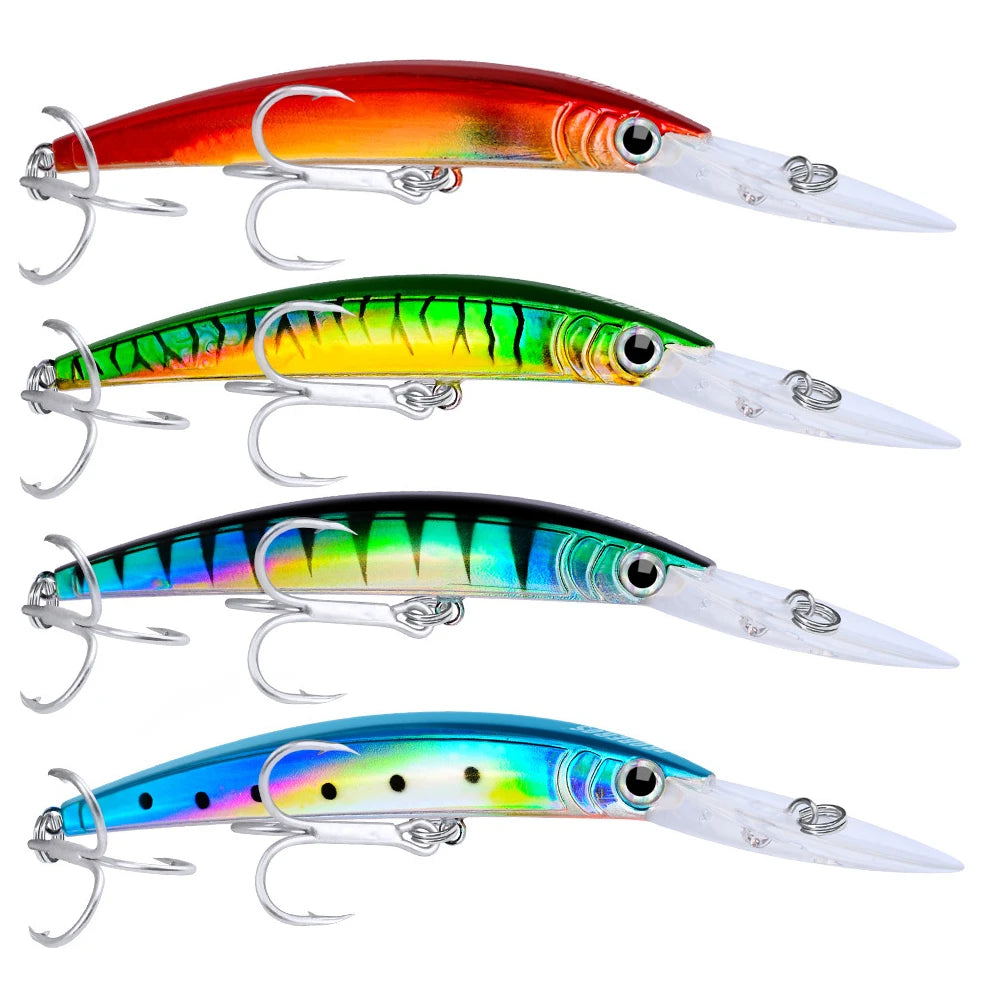 Minnow Plastic Hard Baits With Hooks For Saltwater Fishing