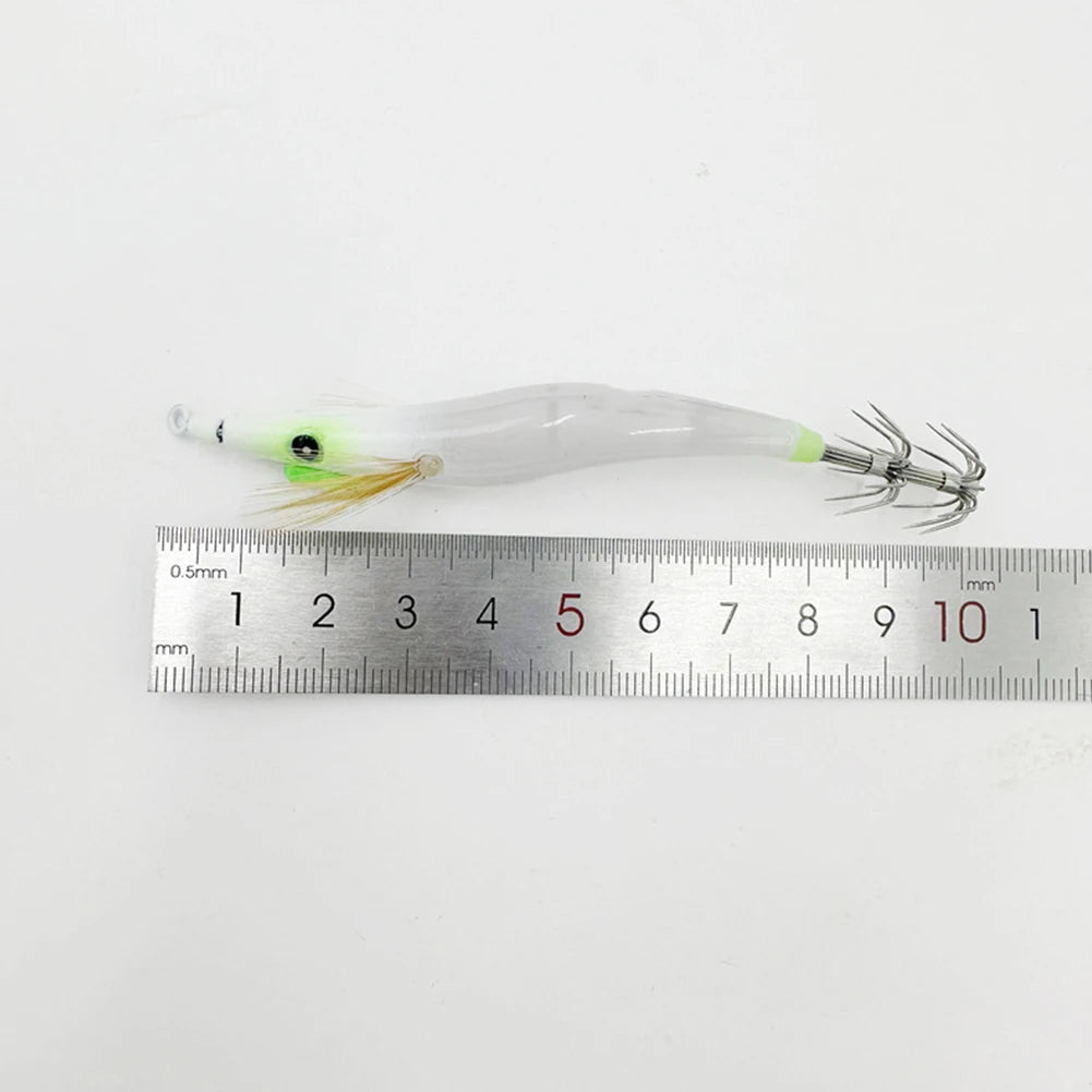 APWIKOGER Luminous Lure Hard Shrimp Bait with Squid Jig Hook