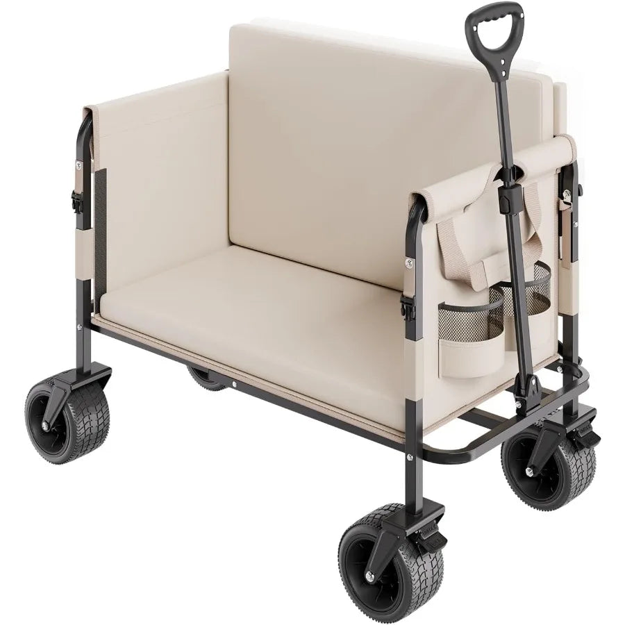 Collapsible Folding Wagon 550lb Capacity Converts to Bench Outdoors