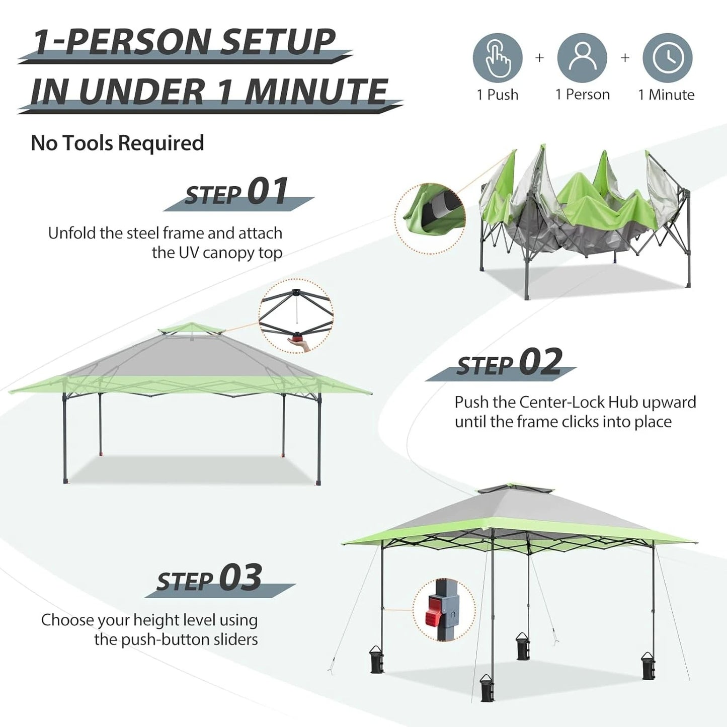 Pop Up Canopy Tent Outdoor Instant Easy Single Person Setup
