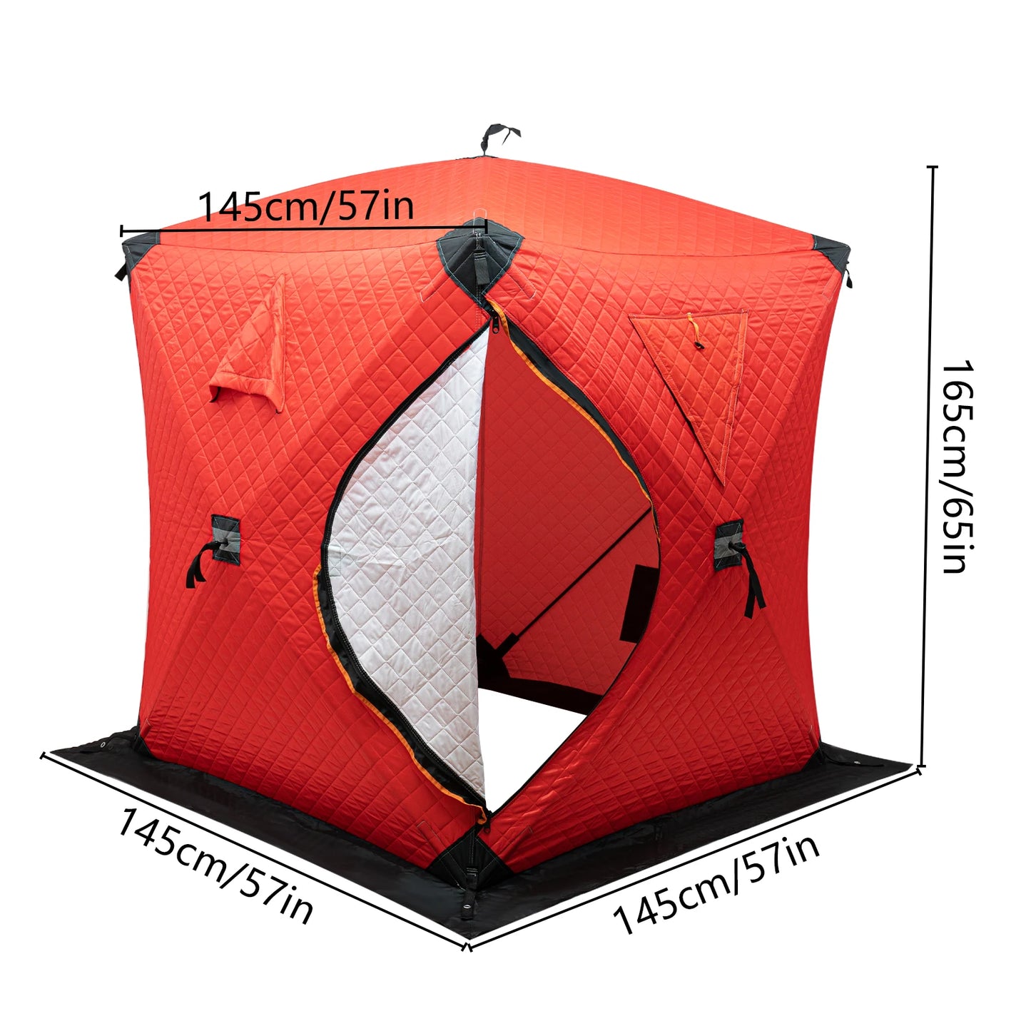 Ice Fishing Insulated Tent 1-2 Person Shelter With Storage
