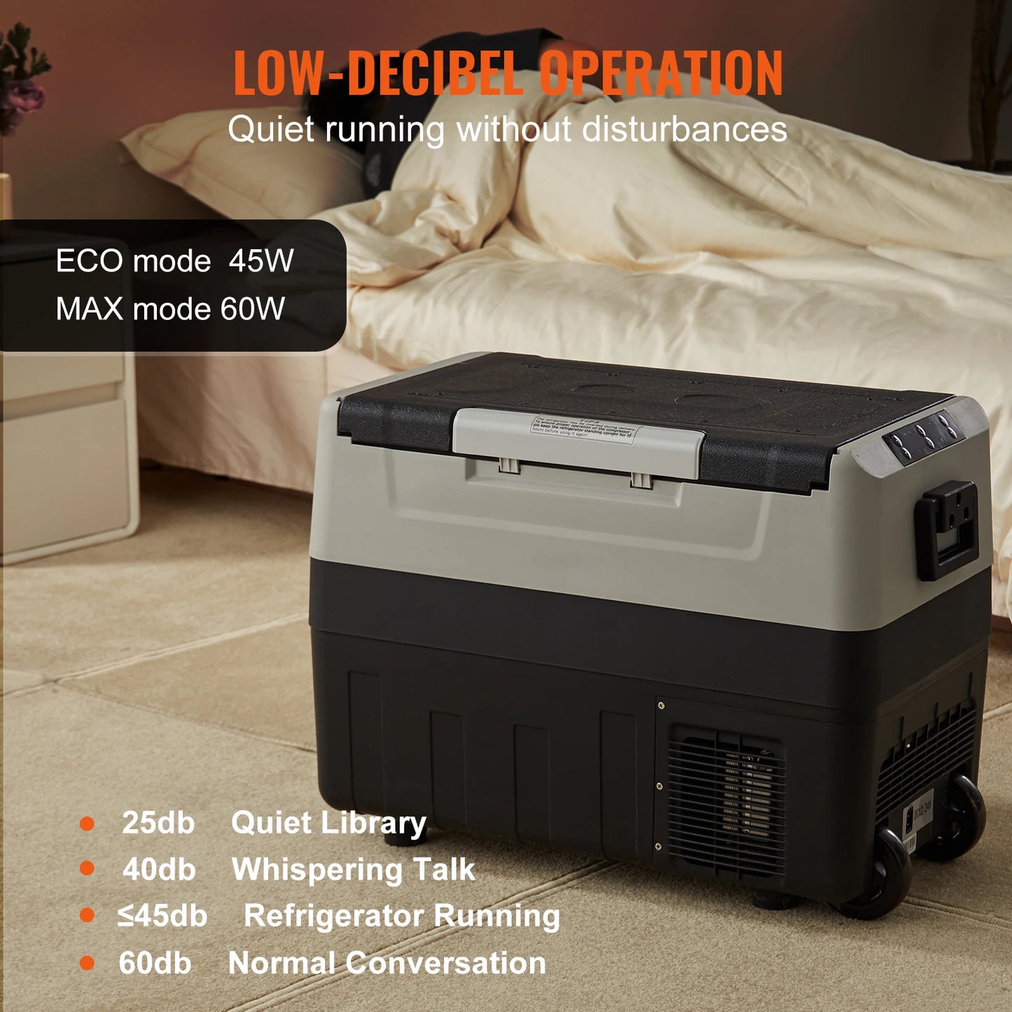 SucceBuy Portable Car Refrigerator Cooler With Wheel Compressor Freezer