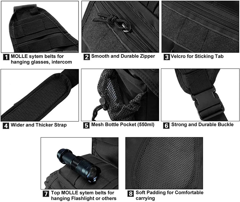 Tactical Messenger Shoulder Bag Nylon Outdoor EDC Sling Bag