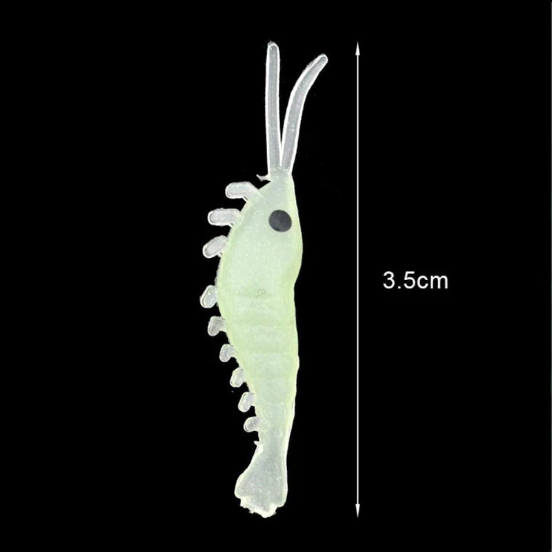 Luminous Shrimp Fishing Bait Soft Lure Worms For Bass Crappie