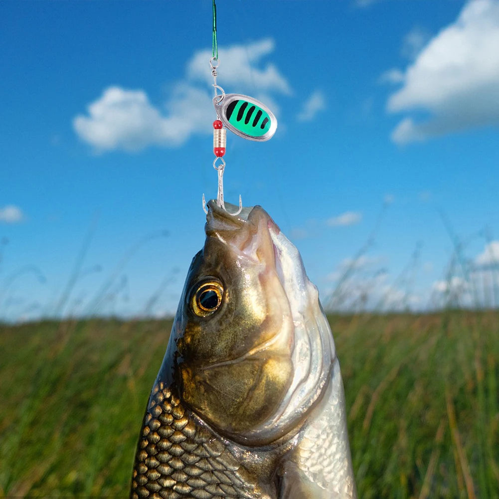 JOCESTYLE Metal Spoon Spinner Lure Set With Treble Hooks